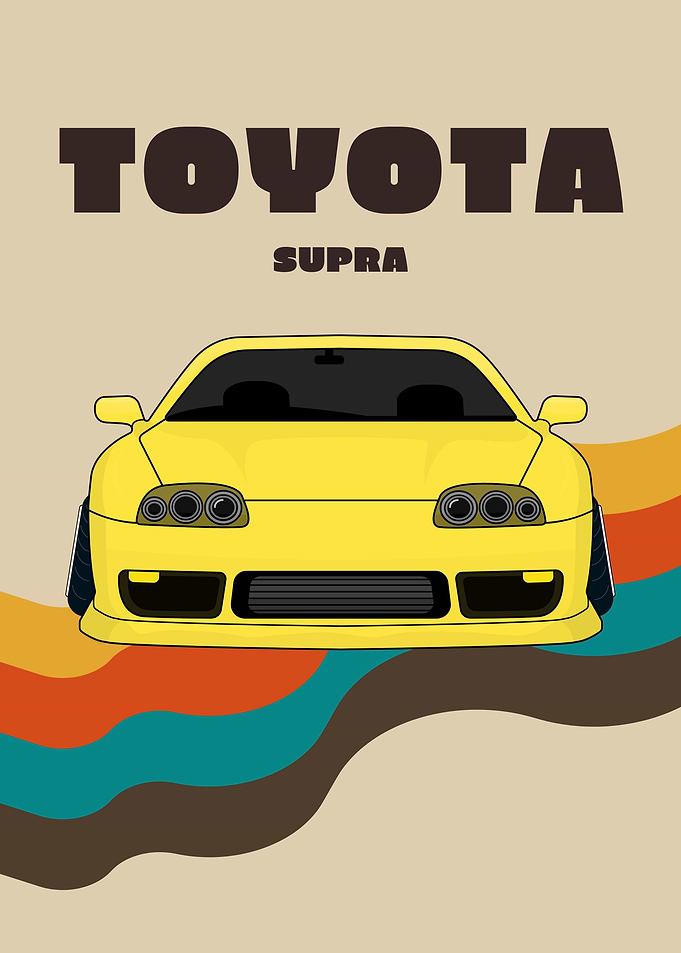 Yellow Toyota Supra