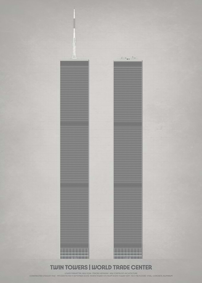 Twin Towers World Trade Center Illustration