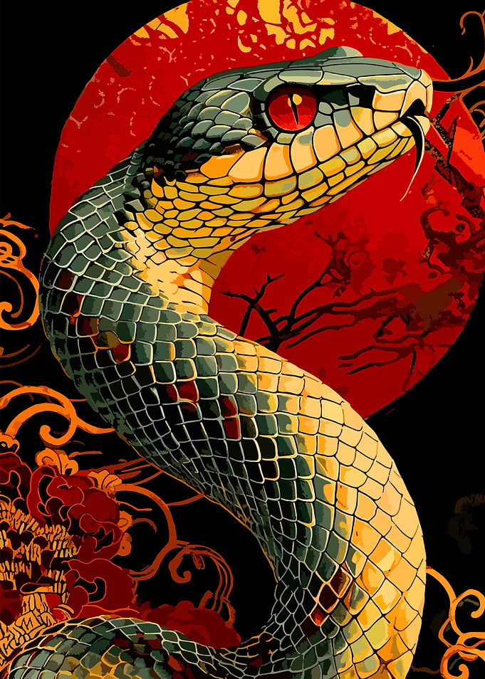 Japanese Snake Tattoo