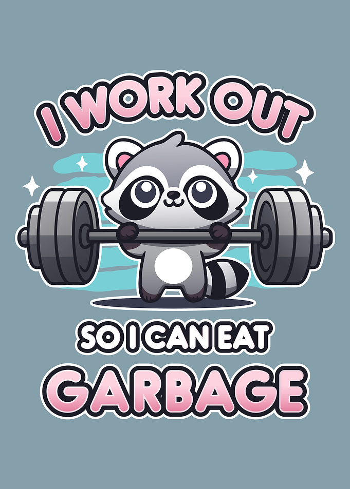 Cute Funny Kawaii Raccoon Workout