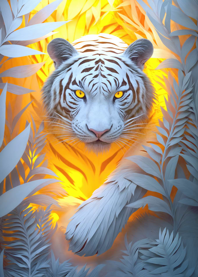 White Tiger in Jungle