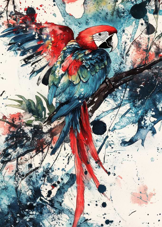 Scarlet Macaw Watercolor