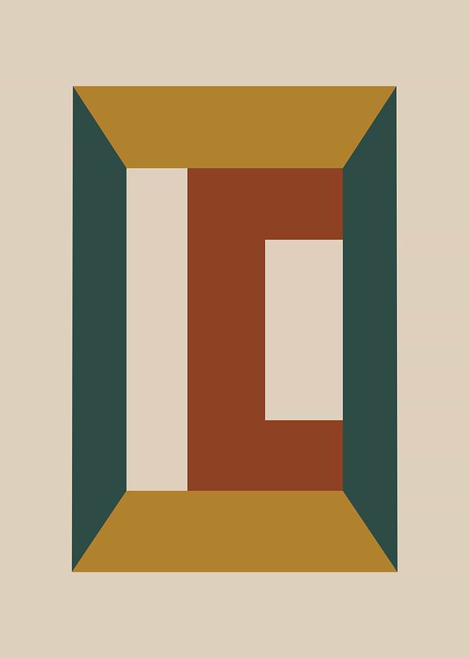 Bauhaus Shapes Geometric Art in Earth Tones