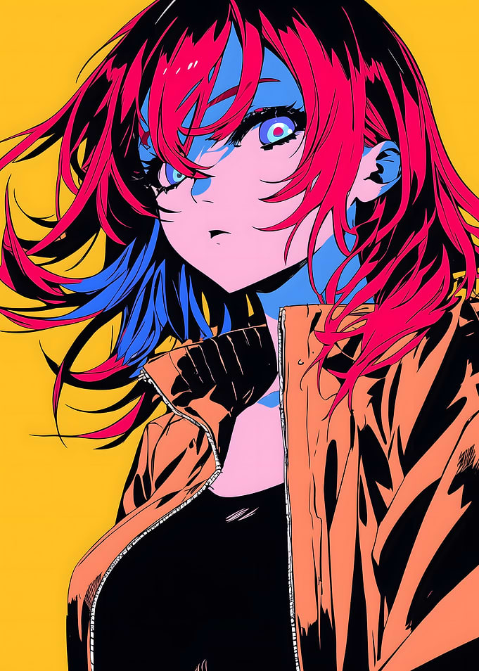 Anime Girl with Red Hair