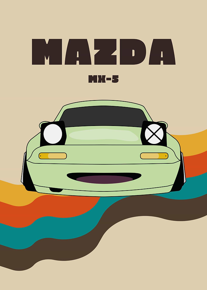 Mazda MX-5 Retro Poster