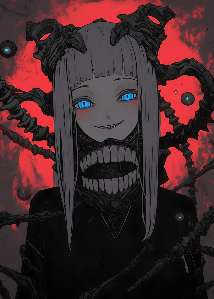 Anime Girl with Teeth Mask