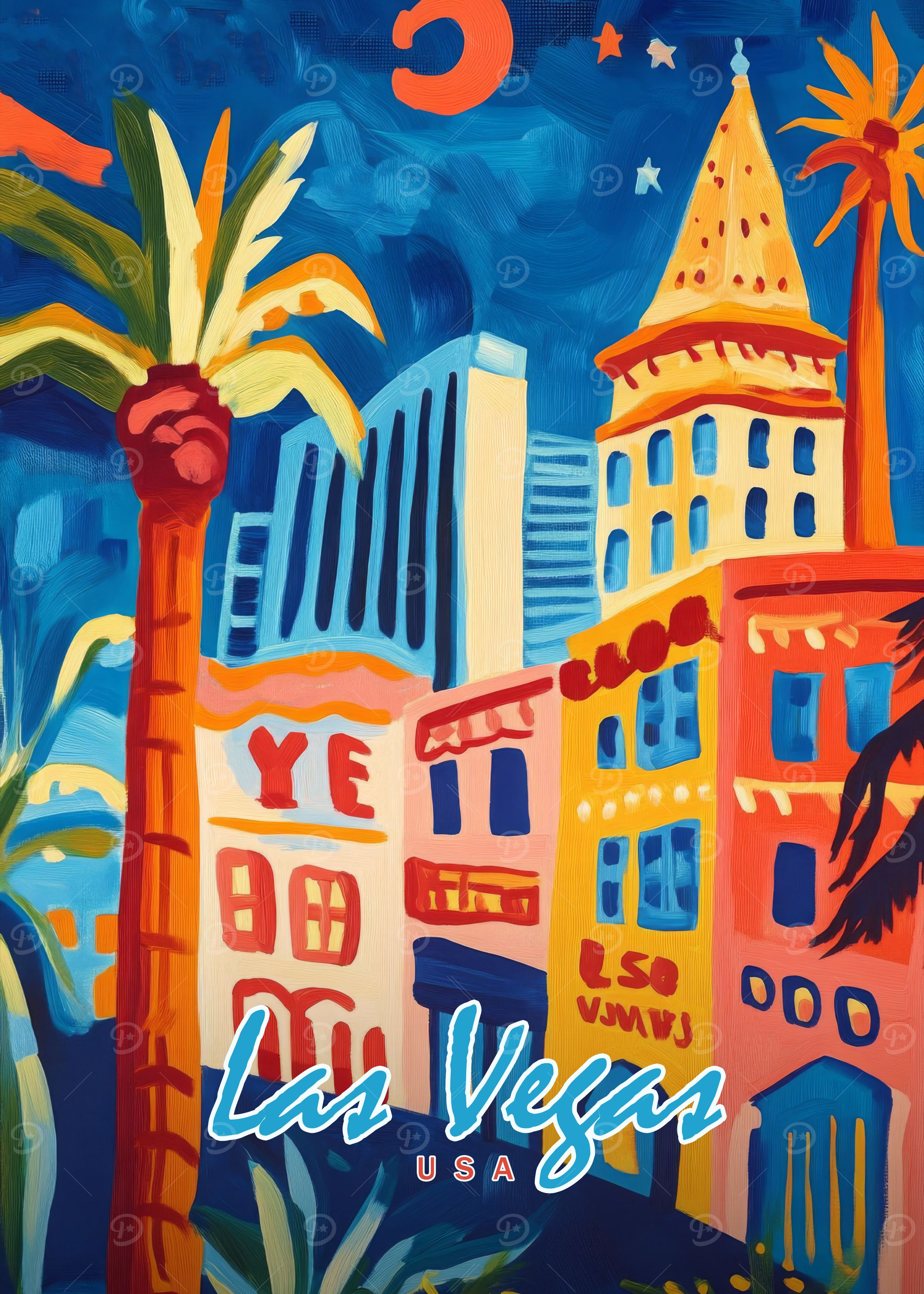 Las Vegas Cityscape Painting