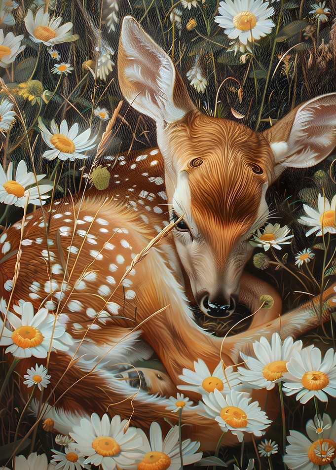 Fawn Among Daisies