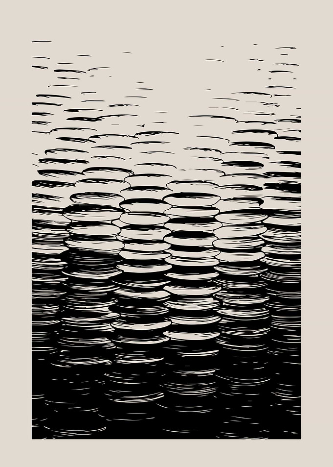 Abstract Gradient Texture in Black and White