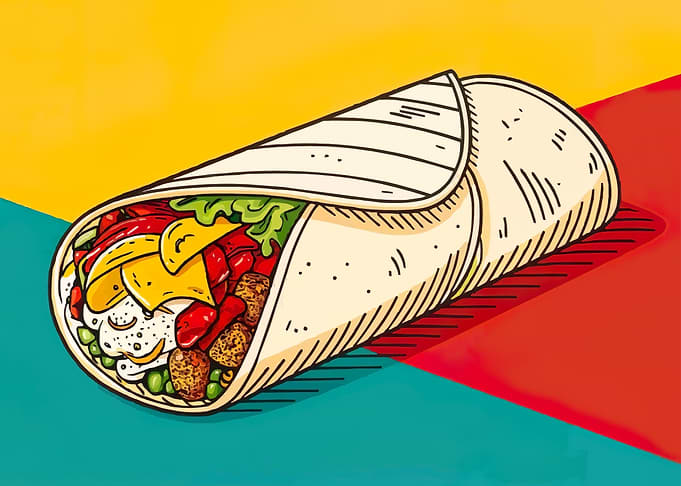 Delicious Burrito Illustration