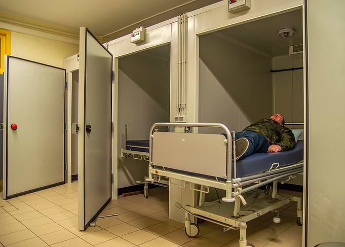 Hospital Room with Patient