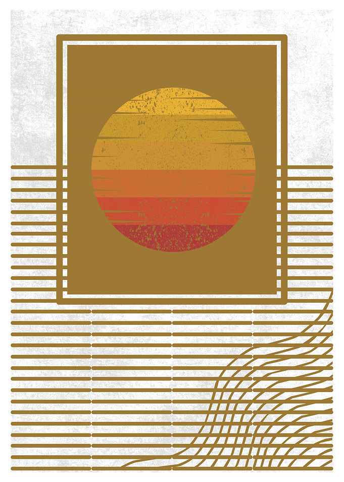 Retro Sunset Art Print