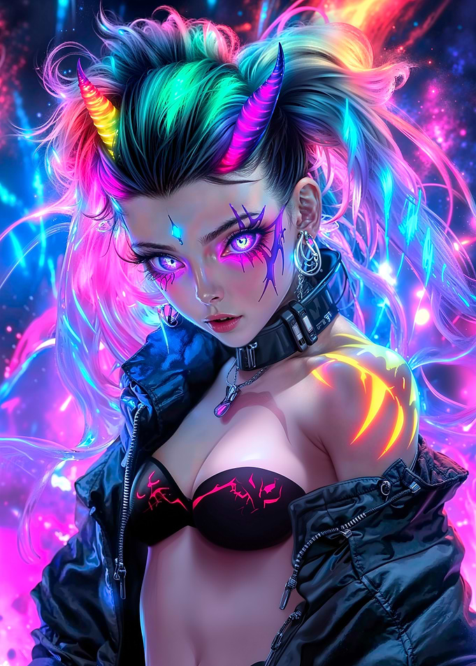 Cyberpunk Demon Girl