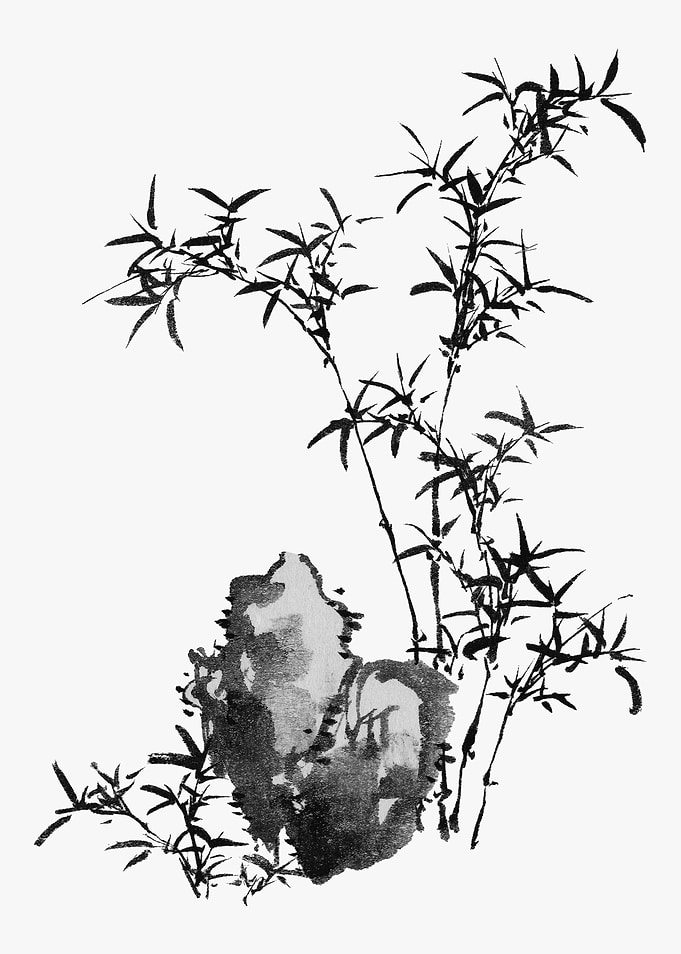 Black Ink Bamboo Painting