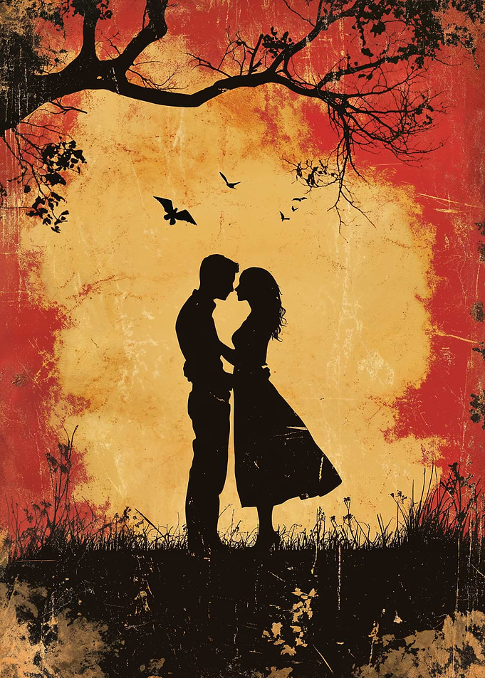 Silhouette Couple Sunset