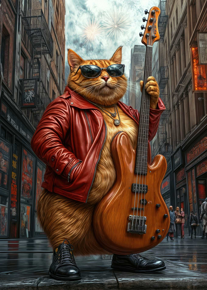 Bass Player Cat