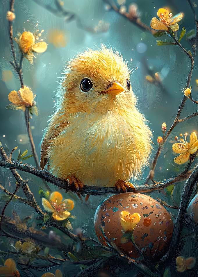 Cute Chick on Branch