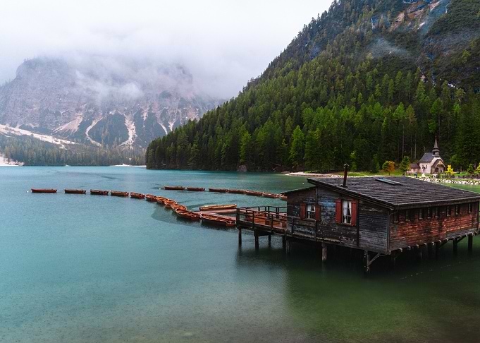 Lake House in the Mountains