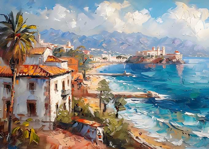 Mediterranean Beach Coastal Town