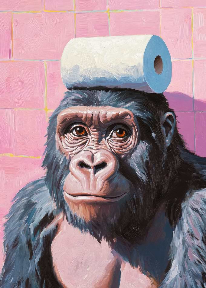 Gorilla with Toilet Paper