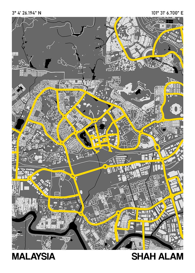 Shah Alam City Street Map