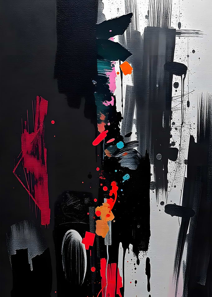 Abstract Black & White Painting