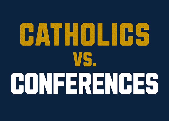 Catholics vs. Conferences ND Football Mancave Decor