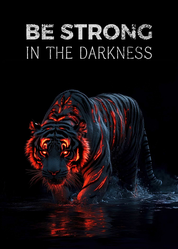 Fiery Tiger in Darkness