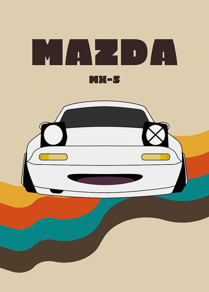 Mazda MX-5 Retro Poster