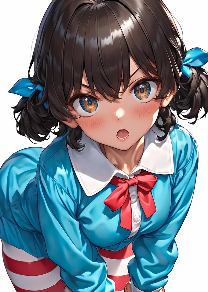 Anime Girl with Blue Bow