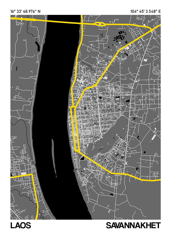 Savannakhet City Street Map