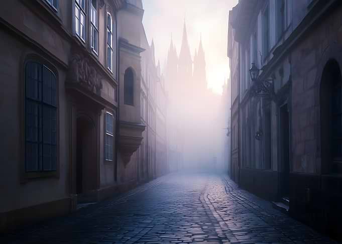 Foggy European Street