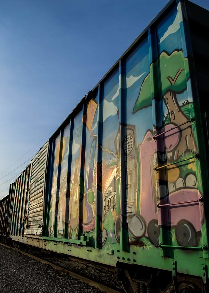Graffiti Train Car 'Recycle'