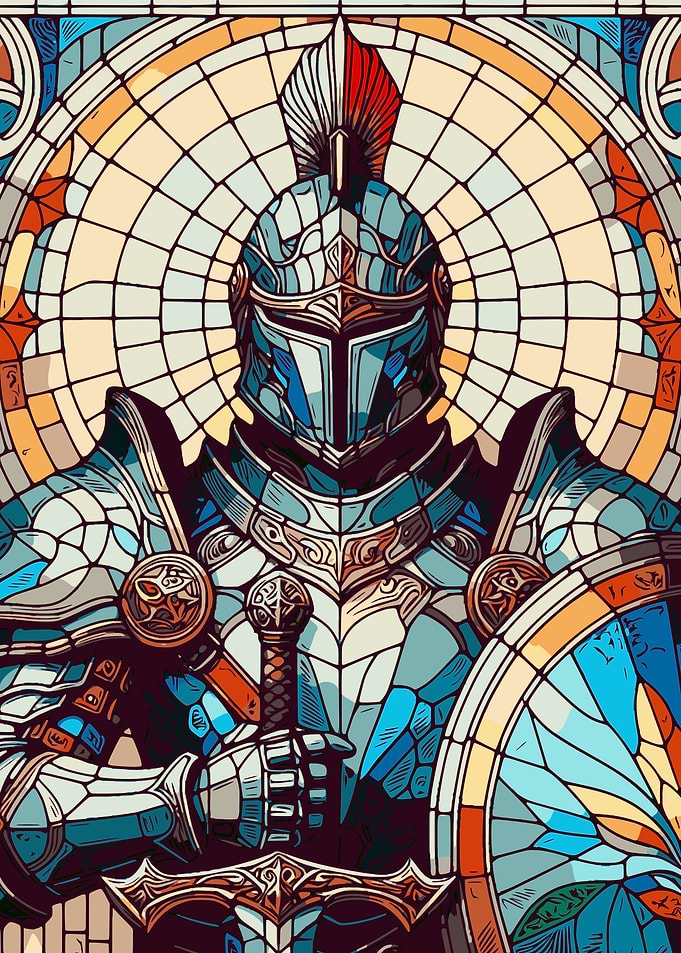 Stained Glass Full armor Knight
