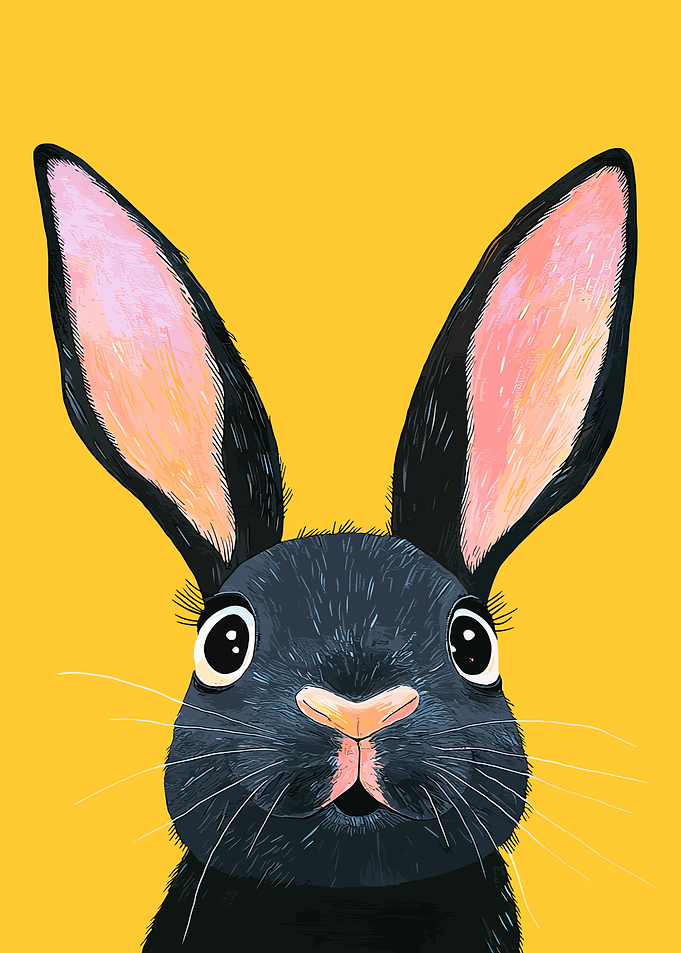 Black Bunny Portrait