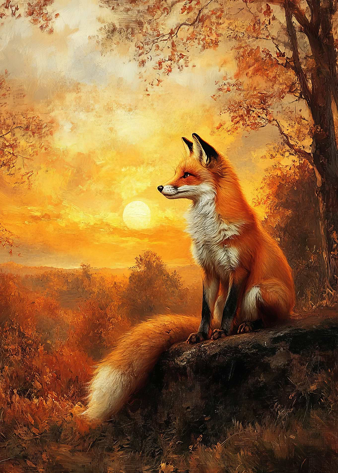 Fox at Sunset