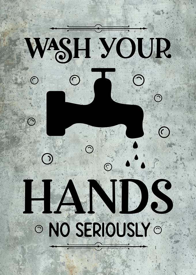 Wash Your Hands Bathroom Sign