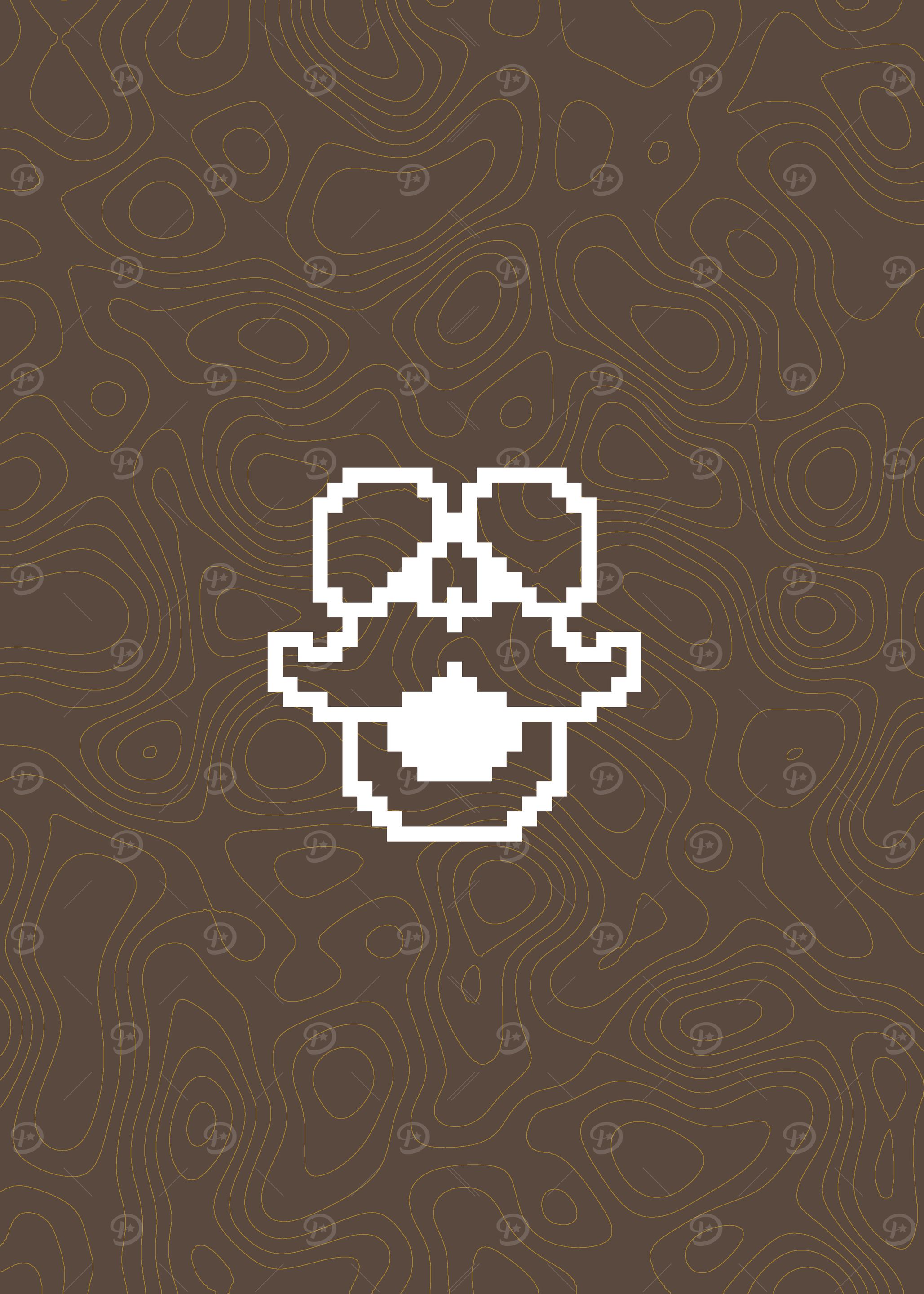 Brown Topographic Skullstache