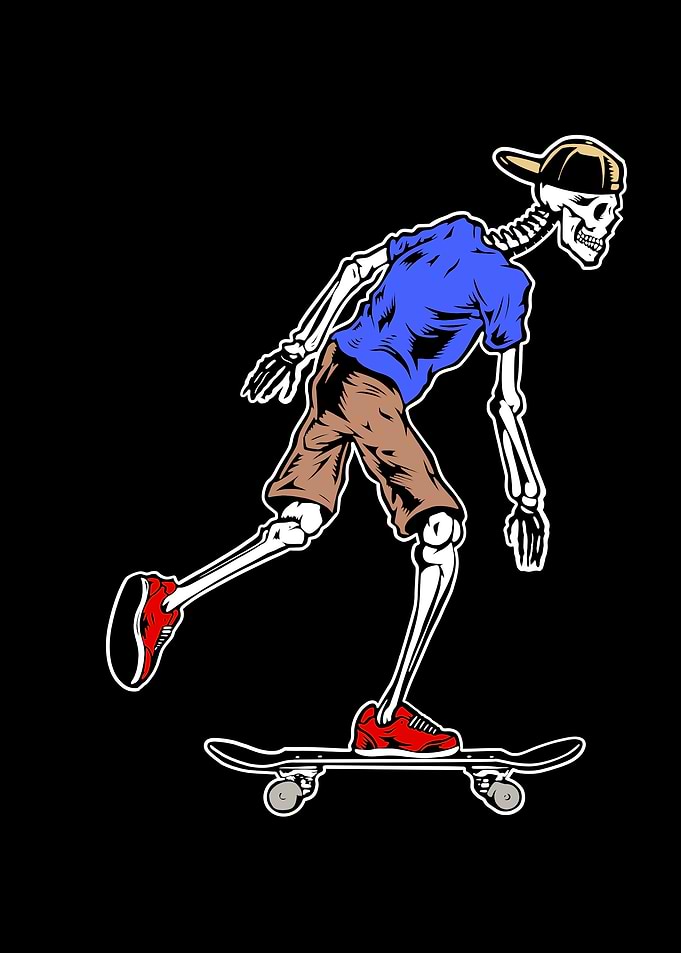 Skeleton Skateboarding