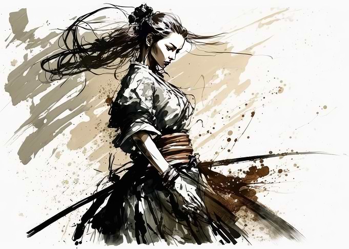 Samurai Woman with Sword