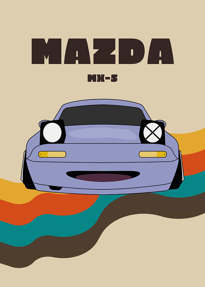 Mazda MX-5 Retro Poster