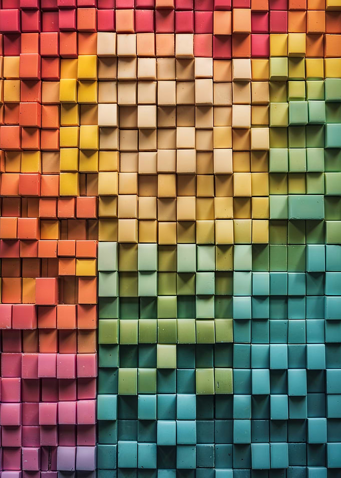 Colorful Cube Wall