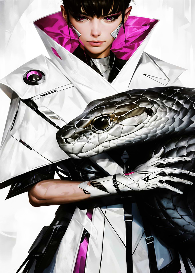 Cyberpunk Snake Woman