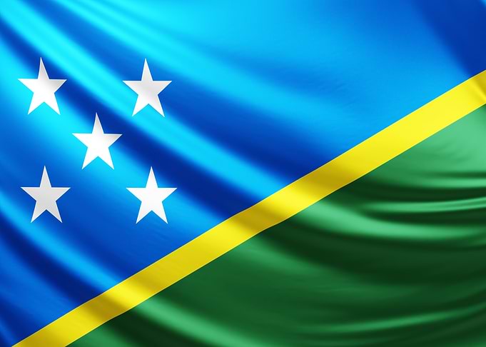 Solomon Islands Flag, realistic flag of Solomon Islands