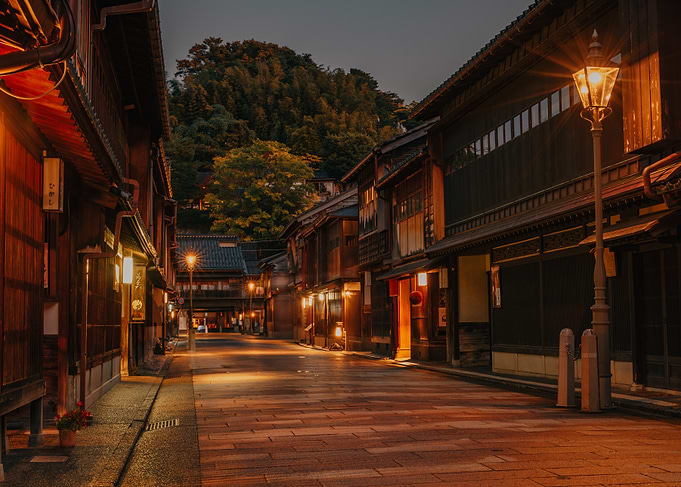 Kanazawa Geisha district at night