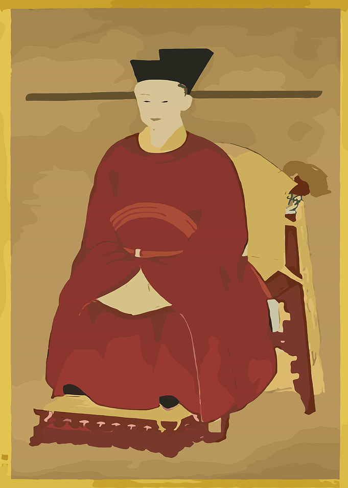 Red Chinese Emperor Portrait