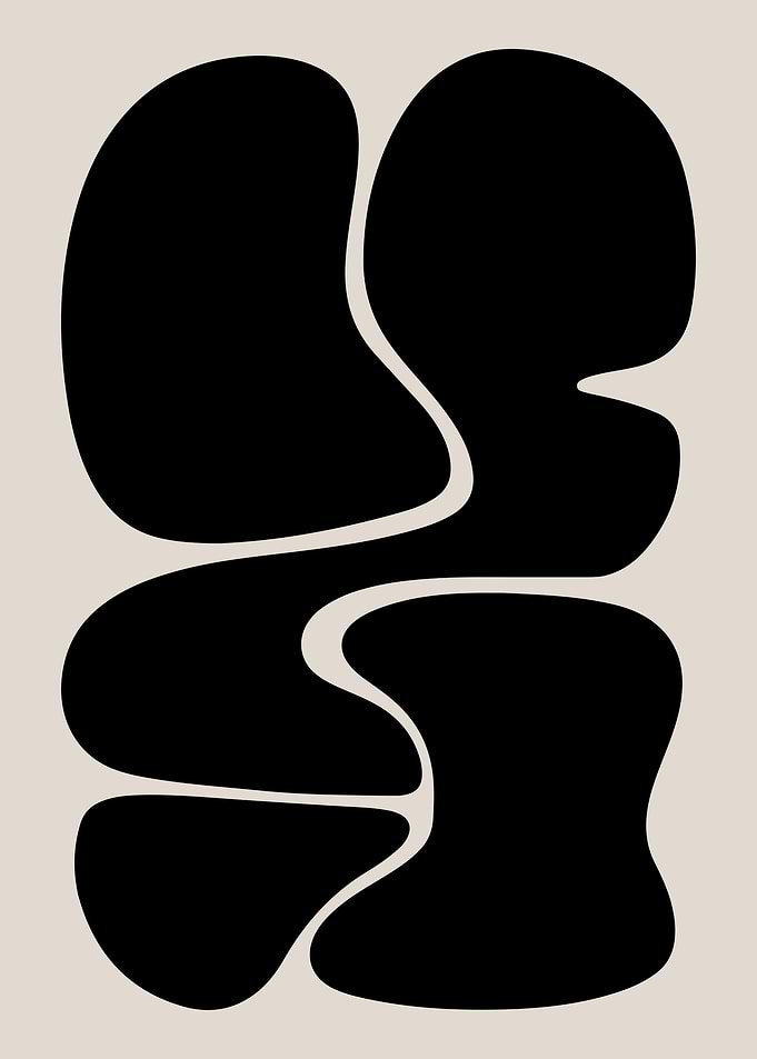 Modern Abstract Organic Shapes in Black