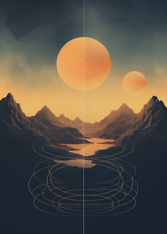 Two Moons Over Mountains