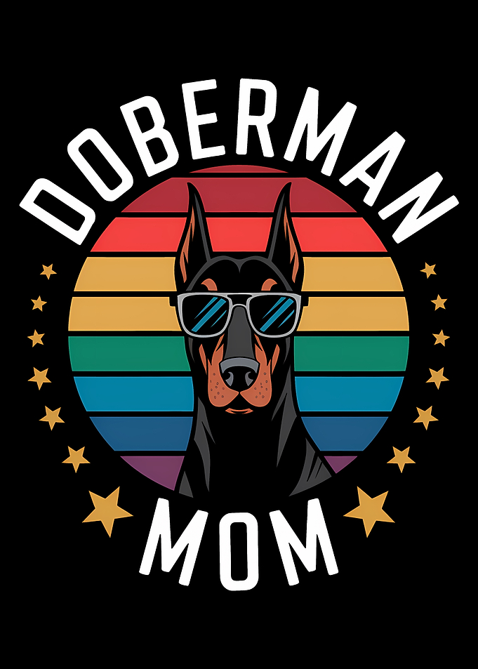 Doberman Mom Retro Design