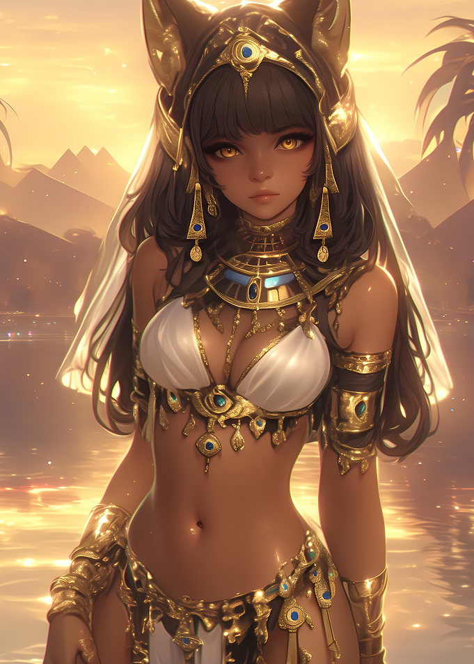 Egyptian Goddess Illustration Anime Girl